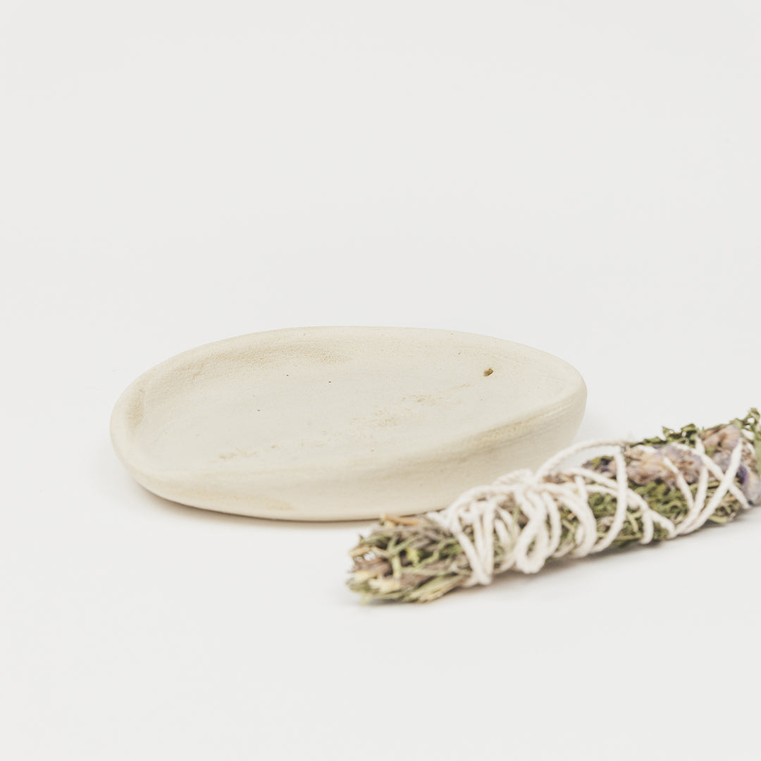 BASE "LAVANDA" de Mudah Cerámica con ATADO CÓSMICO para sahumar - PURIFICA: Lavanda, Romero, Ruda, Hinojo