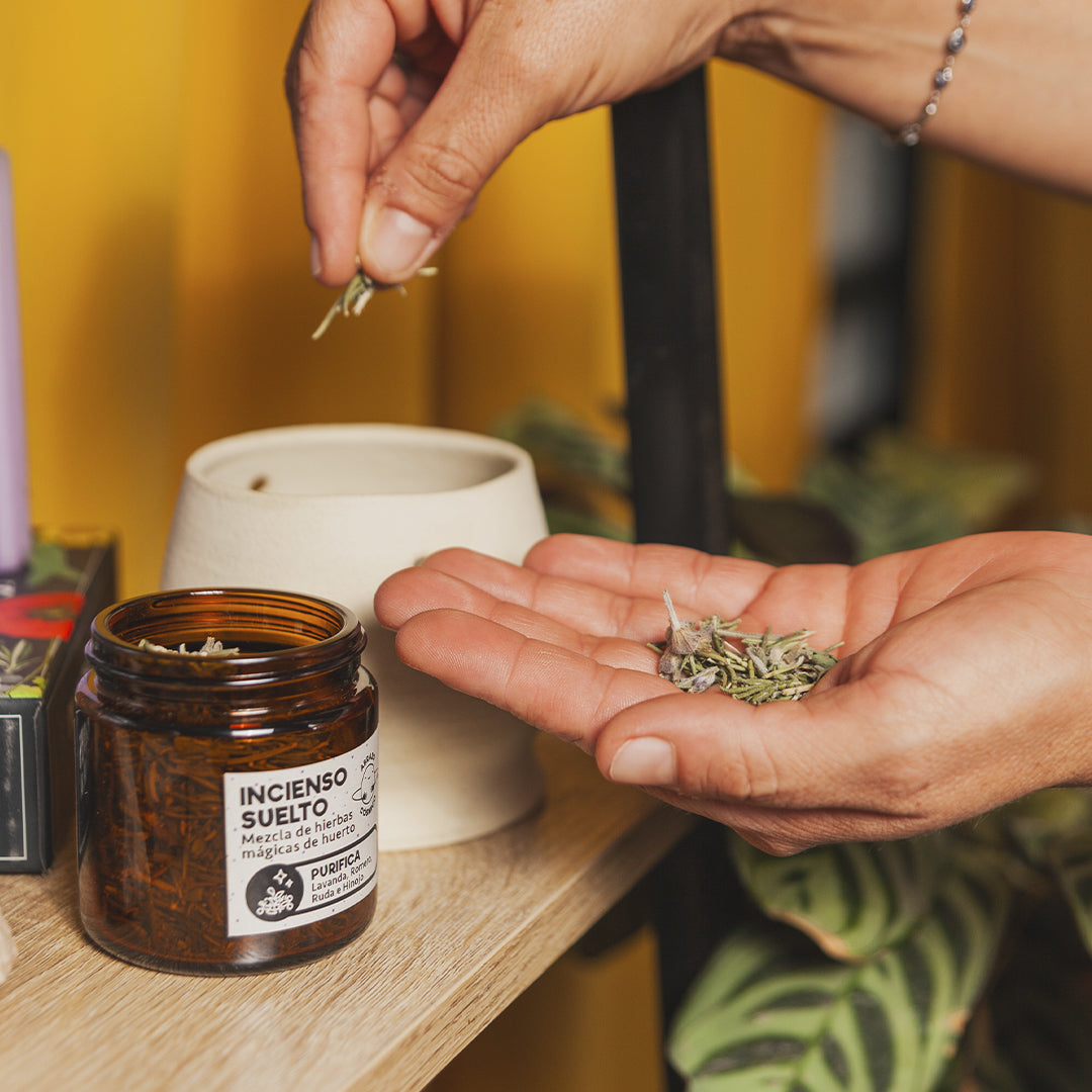 INCIENSO SUELTO Hierbas mágicas de huerto PURIFICA: Lavanda, Romero, Ruda, Hinojo