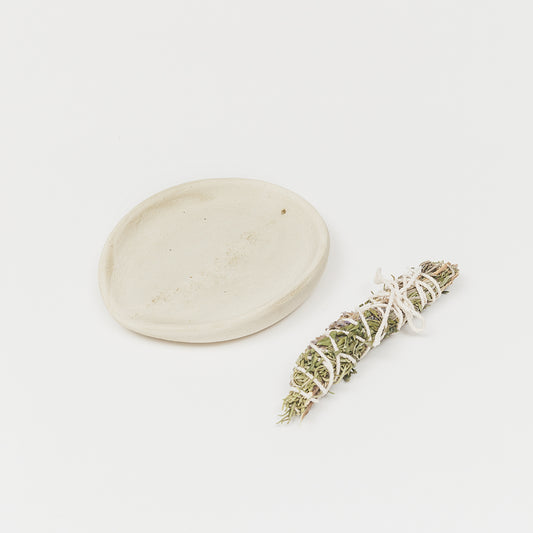 BASE "LAVANDA" de Mudah Cerámica con ATADO CÓSMICO para sahumar - PURIFICA: Lavanda, Romero, Ruda, Hinojo