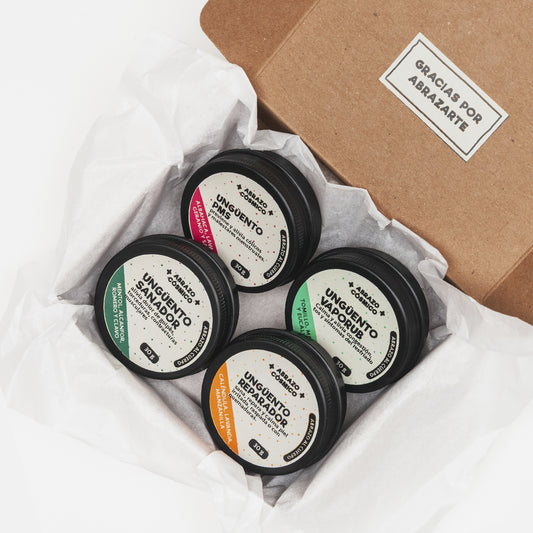BOTIQUÍN CÓSMICO - 4 Ungüentos: Sanador, Reparador, PMS y Vaporub
