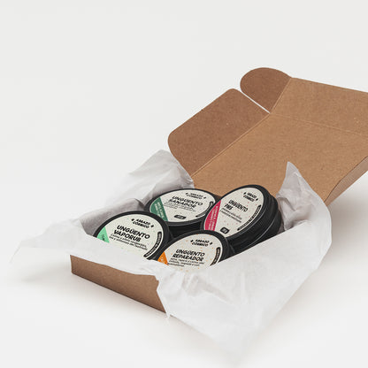 BOTIQUÍN CÓSMICO - 4 Ungüentos: Sanador, Reparador, PMS y Vaporub